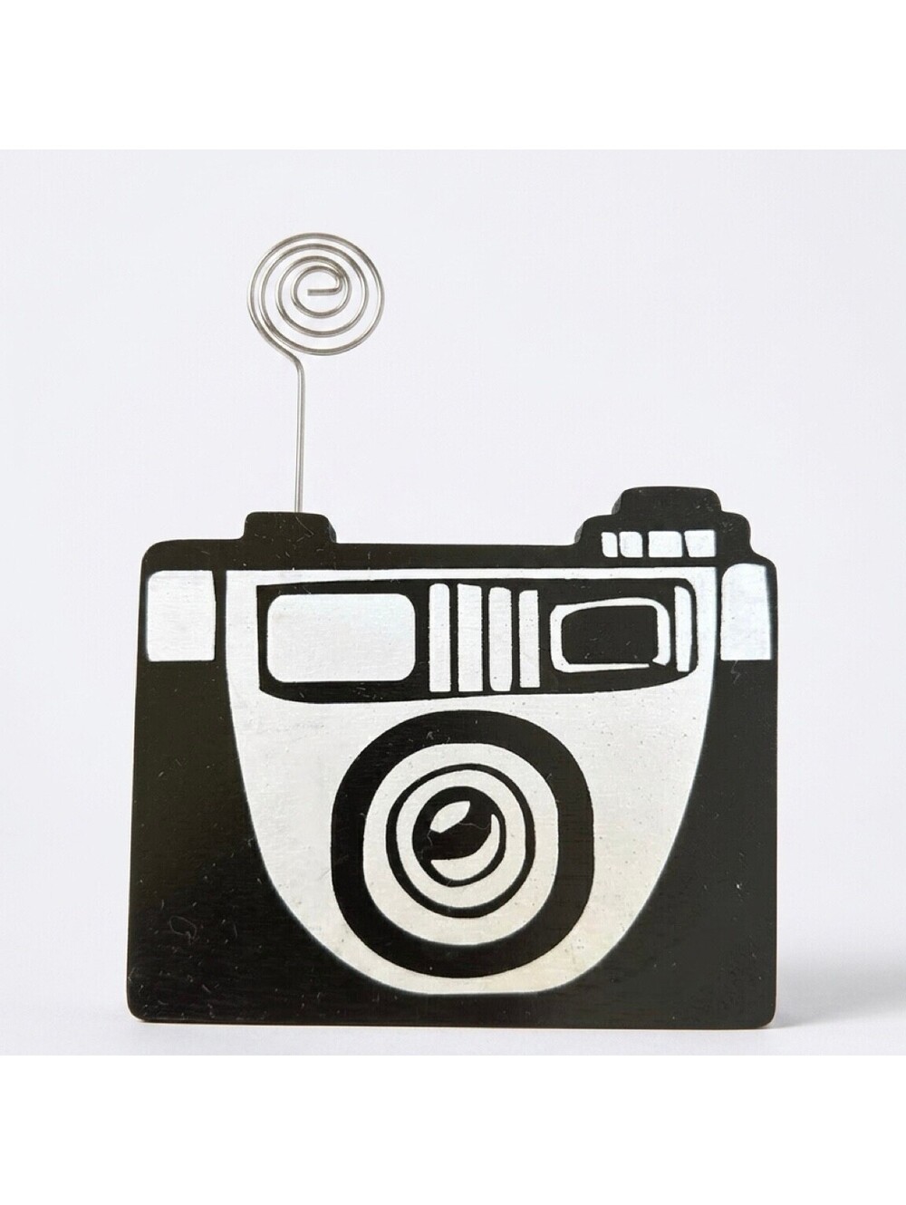 Hobby Lobby Camera Photo Holder Black White Wood Wire Clip Frame 2008